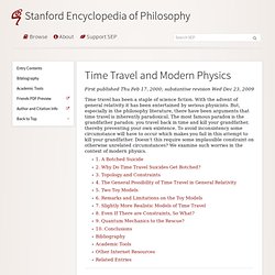 Time Travel and Modern Physics