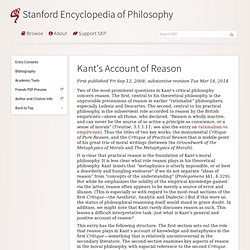 Kant's Account of Reason