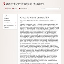 Kant and Hume on Morality
