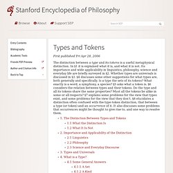 Types and Tokens