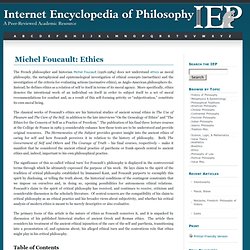 Foucault, Michel: Ethics 