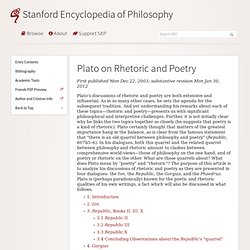 Plato on Rhetoric and Poetry