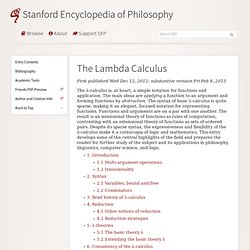 The Lambda Calculus