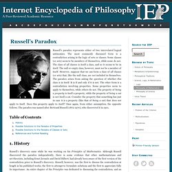 Russell’s Paradox [Internet Encyclopedia of Philosophy]