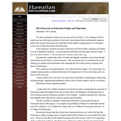 Hawaiian Encyclopedia : DNA Research on Polynesian Origins and Migrations