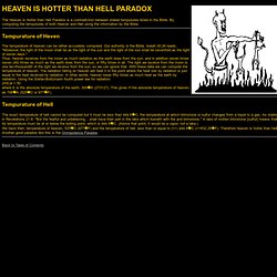 Encyclopedia Uselessia -- Heaven is hotter than Hell Paradox