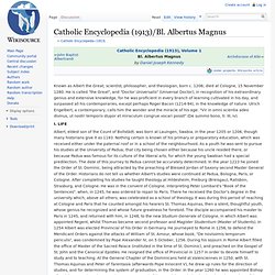 Catholic Encyclopedia (1913)/Bl. Albertus Magnus