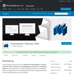 Encyclopedia / Glossary / Wiki – WordPress-Plugin