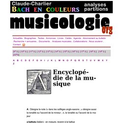 Encyclopédie de la musique index « A »