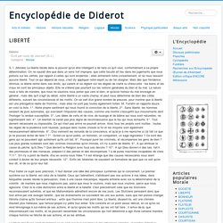Encyclopédie de Diderot - LIBERTÉ