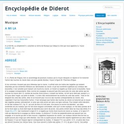 Encyclopédie de Diderot - Musique