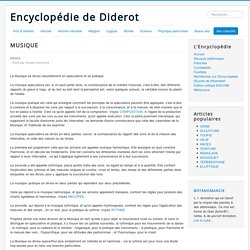Encyclopédie de Diderot - MUSIQUE