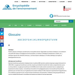 Glossaire - Encyclopédie de l'environnement