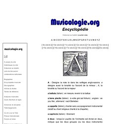 Encyclopédie de la musique : musicologie.org