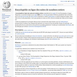 Encyclopédie en ligne des suites de nombres entiers