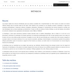 L'Encyclopédie Philosophique - article Bioéthique rédigé par Bernard Baertschi - Université de Genève