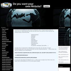 L'encyclopédie des Sciences - Page d'accueil