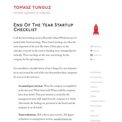 End of the year startup checklist