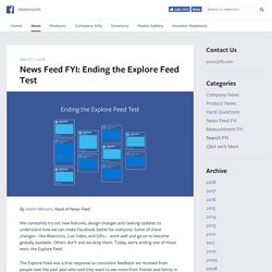 Ending the Explore Feed Test