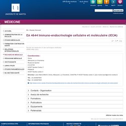 Université de Nantes - UFR Médecine - EA 4644 Immuno-endocrinologie cellulaire et moléculaire (IECM)