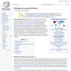 Endogenous growth theory