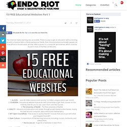 15 FREE Educational Websites - endoRIOT