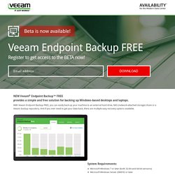 NEW Veeam Endpoint Backup FREE: Beta now available!