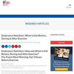 Endurance Nutrition: What to Eat Before, During & After Exercise