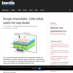Énergie renouvelable : Cette cellule solaire fait coup double – Enerzine
