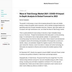 Wave & Tidal Energy Market 2021: COVID-19 Impact In-Depth Analysis & Global Forecast to 2023