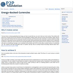 Energy-Backed Currencies