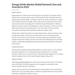 May 2021 Report on Global Energy Drinks Market Size, Share, Value, and Competitive Landscape 2021