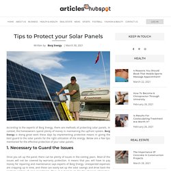 Tips to Protect your Solar Panels