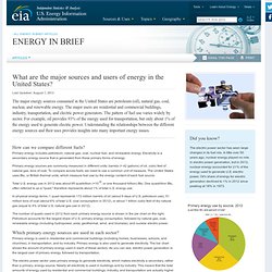 s Energy in Brief: What are the major sources and users of energy in the United States?