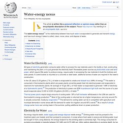 Water-energy nexus