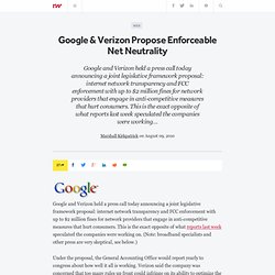 Google & Verizon Propose Enforceable Net Neutrality