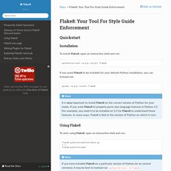 Flake8: Your Tool For Style Guide Enforcement — flake8 3.3.0 documentation