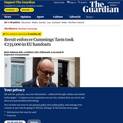 Brexit enforcer Cummings’ farm took €235,000 in EU handouts
