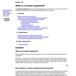 ENG 101 - What is a Counter-Argument