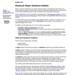 Sentence outline research paper