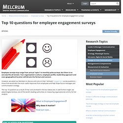 Top 10 questions for employee engagement surveys