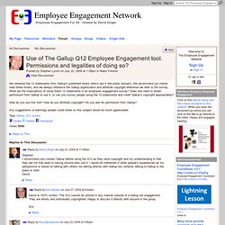 Use of The Gallup Q12 Employee Engagement tool. Permissions and legalities of doing so?