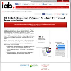 Digital Ad Engagement Whitepaper: An Industry Overview and Reconceptualization