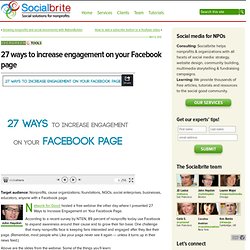 27 ways to increase engagement on your Facebook page