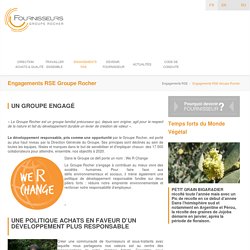 Engagements RSE Groupe Rocher