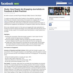 Study: How People Are Engaging Journalists on Facebook & Best Practices