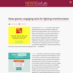 News games: engaging tools for fighting misinformation – News Co/Lab
