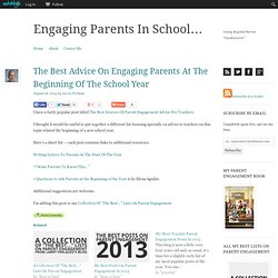 The Best Advice On Engaging Parents At The Beginning Of The School Year