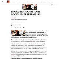 Engaging Youth to Be Social Entrepreneurs