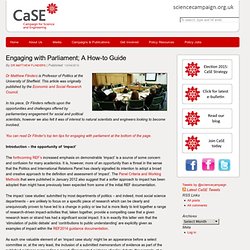 Engaging with Parliament; A How to Guide